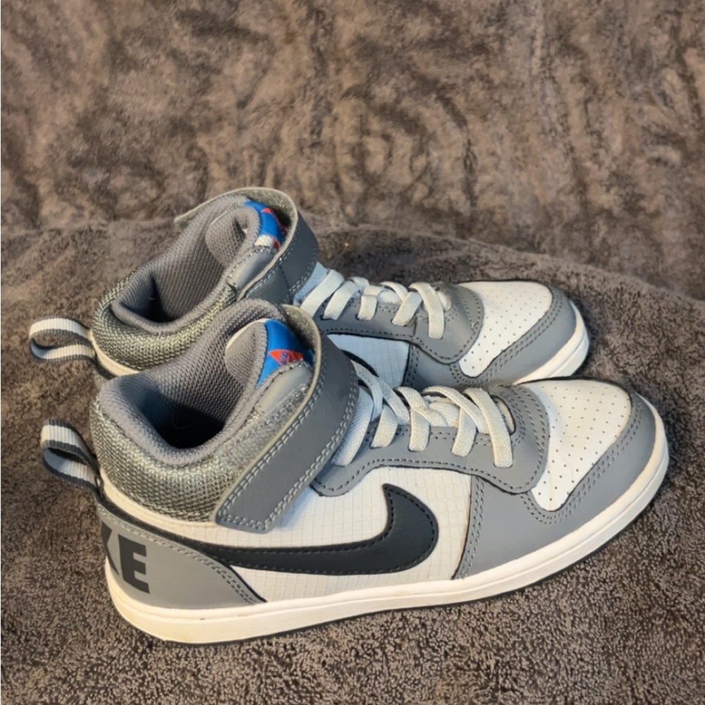 Nike Gray and White Mid-Top Sneakers